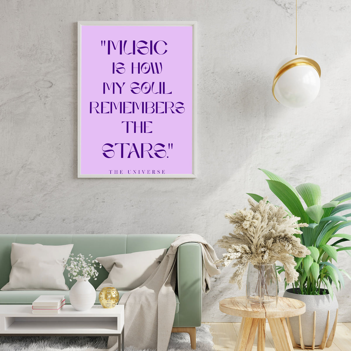 Music Is How My Soul Remembers the Stars Printable Wall Art Poster