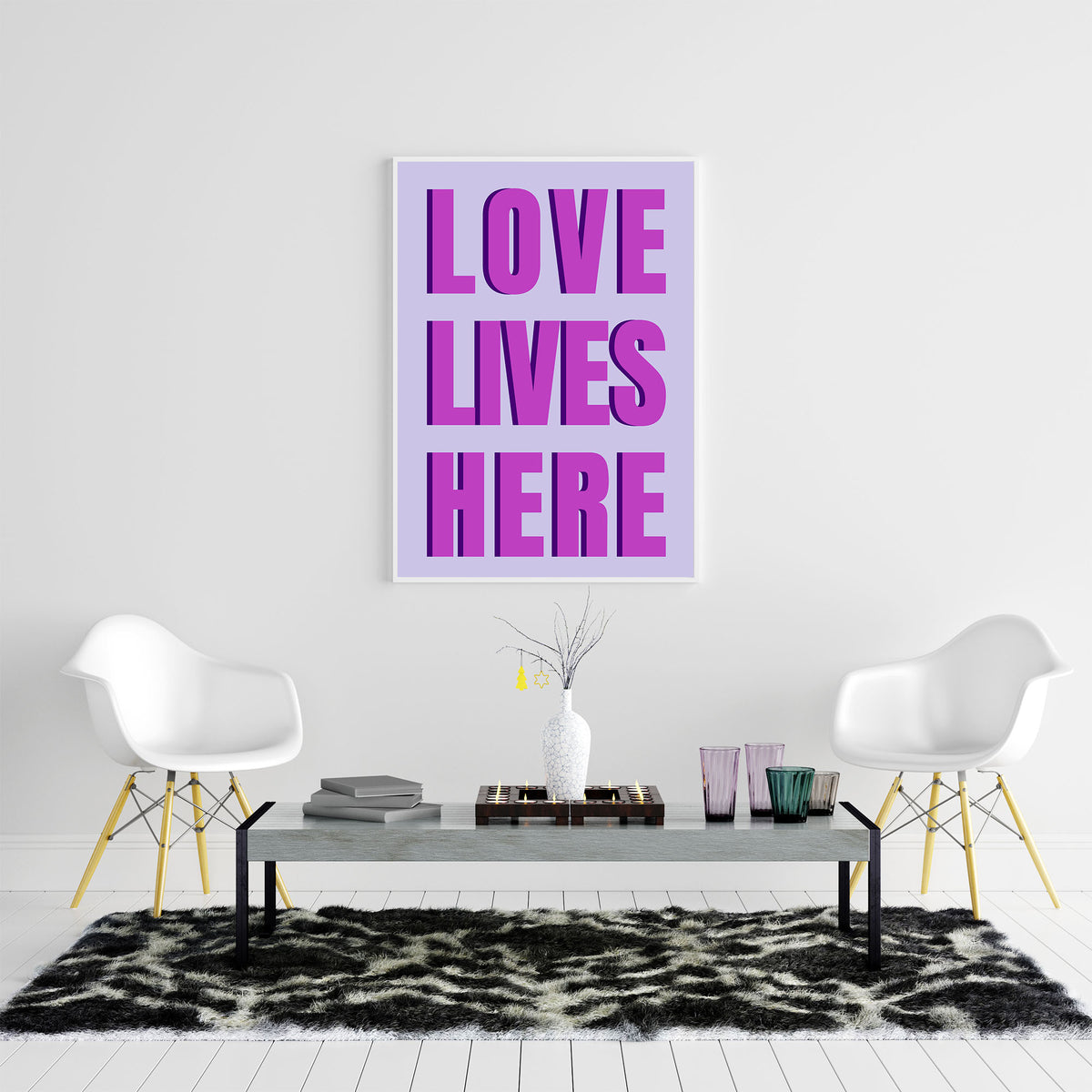 Love Lives Here Printable Wall Art Poster