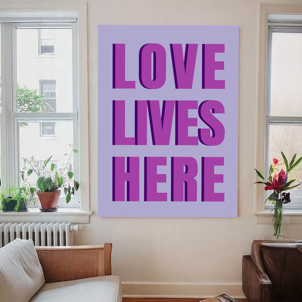 Love Lives Here Printable Wall Art Poster