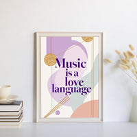 Music Is a Love Language Printable Wall Art Poster