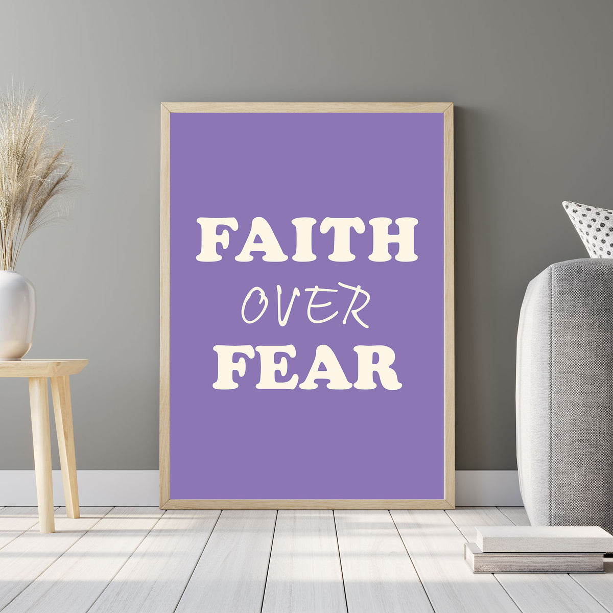 Faith Over Fear Printable Wall Art Poster