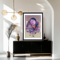Selah - Goddess of the Violet Moon & Sacred Stars Giclée Print