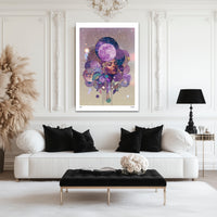 Selah - Goddess of the Violet Moon & Sacred Stars Giclée Print