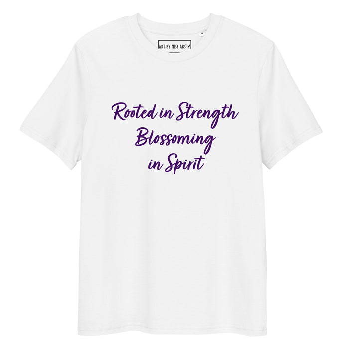 Rooted In Strength, Blossoming In Spirit Print Short Sleeve T-Shirt